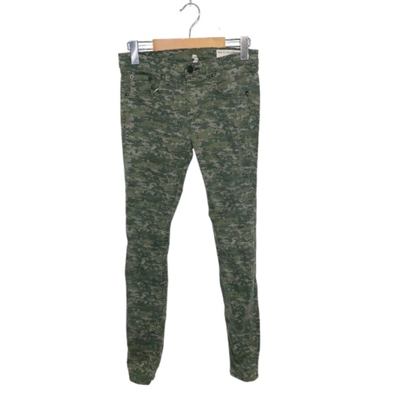 Rag & Bone Camo Skinny Jean Legging Green Size 27 W15020337 - Picture 1 of 11